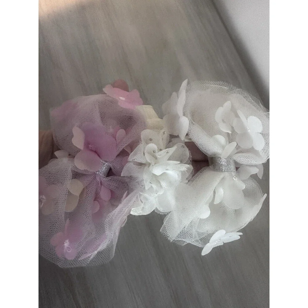 baby girls pink-white large bow headbands kids bundle set of 3